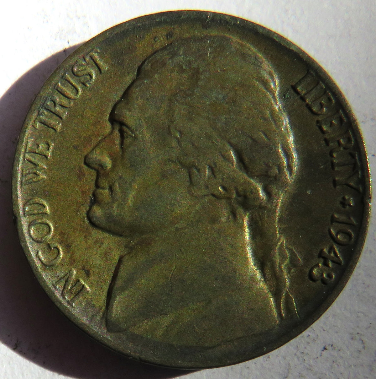 1943-P USA Jefferson Nickel / 5 Cents Coin