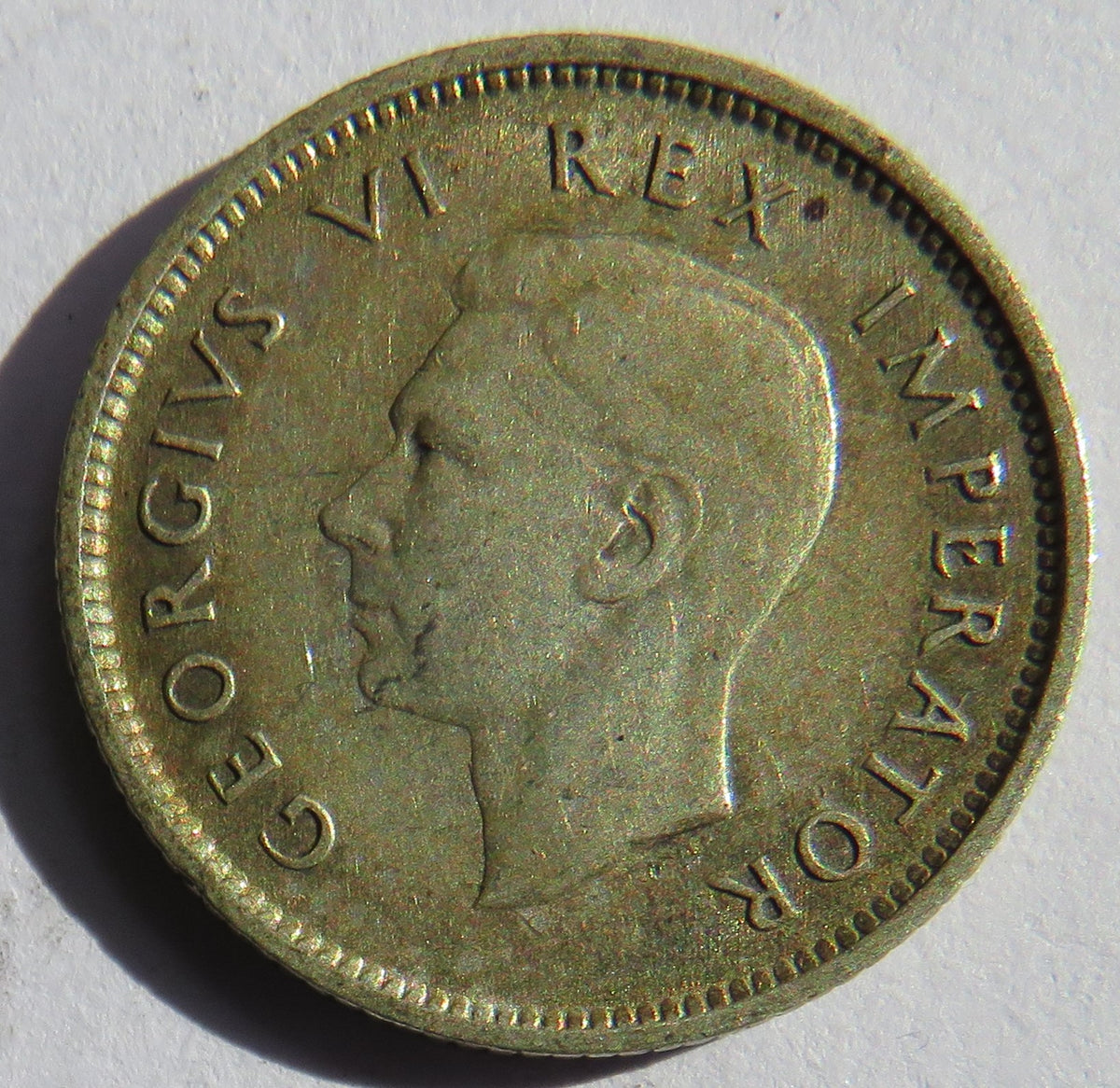 1942 King George VI South Africa Silver Sixpence Coin