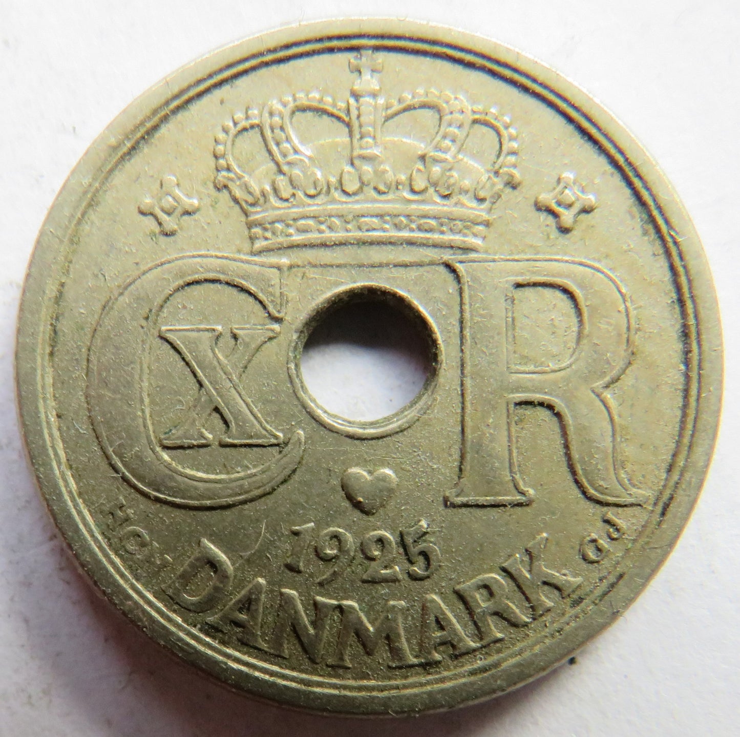 1925 Denmark 25 Ore Coin