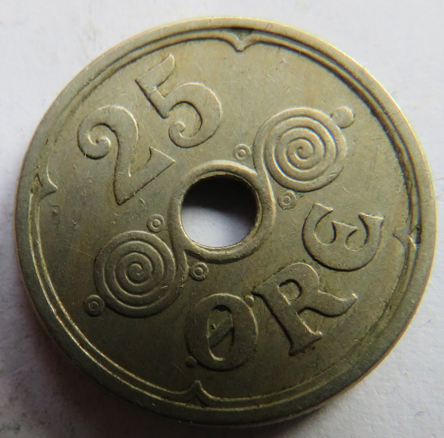 1925 Denmark 25 Ore Coin