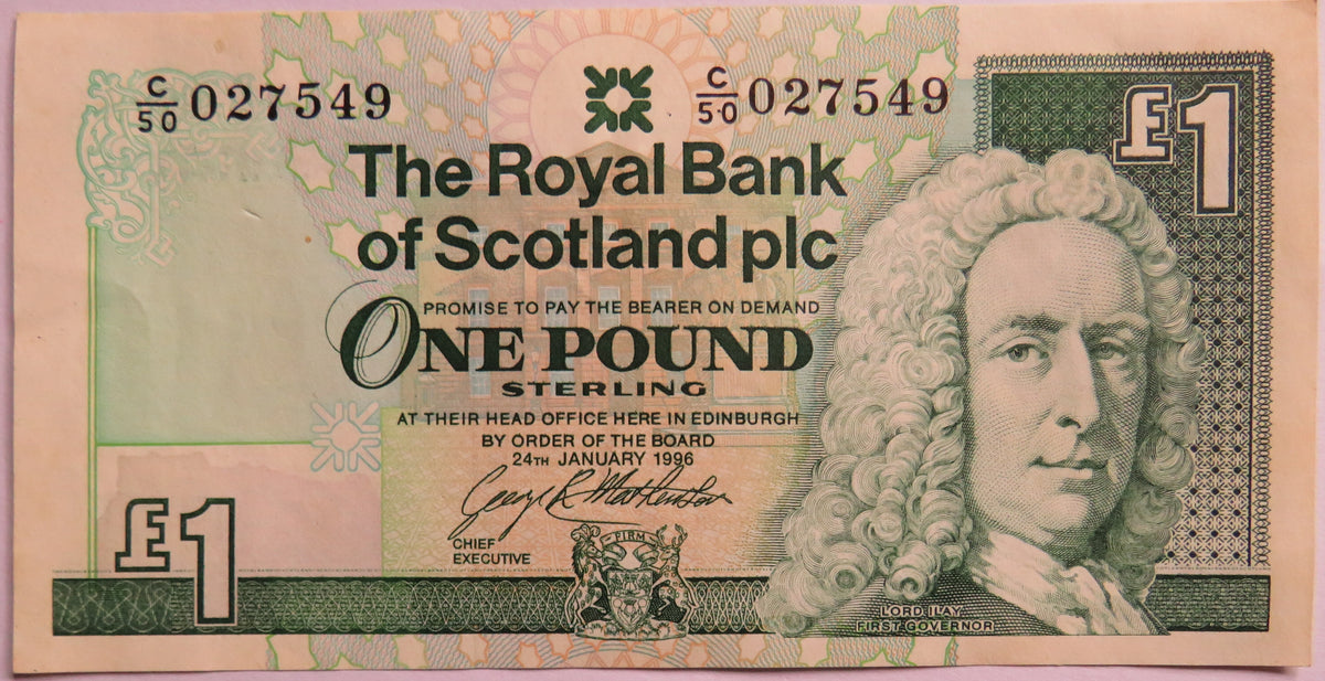 1996 The Royal Bank of Scotland £1 One Pound Banknote