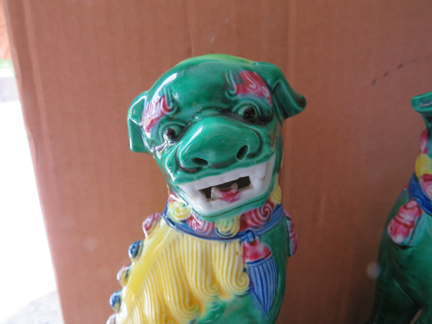 Vintage / Antique Pair of Chinese Ceramic Foo Dogs