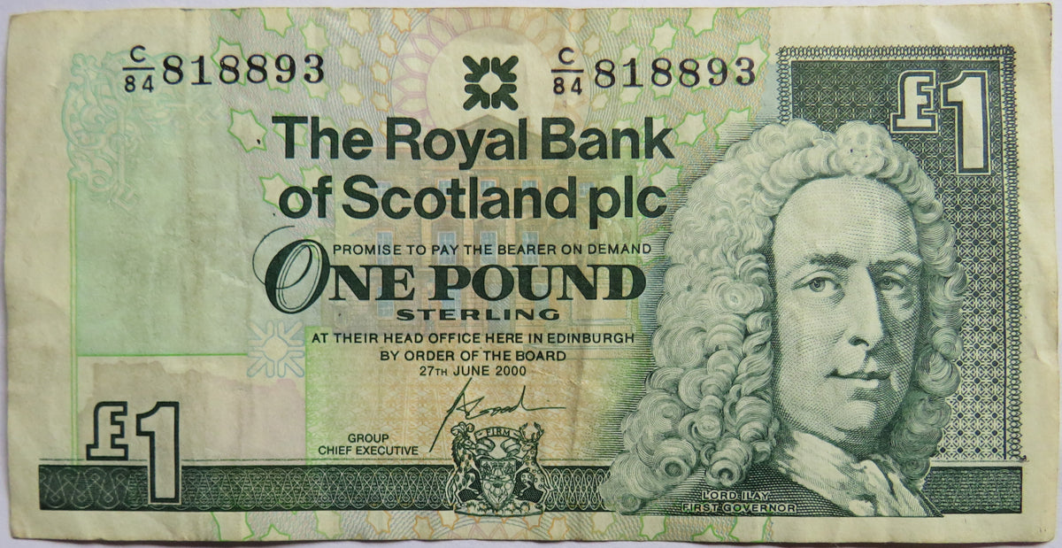 2000 The Royal Bank of Scotland £1 One Pound Banknote