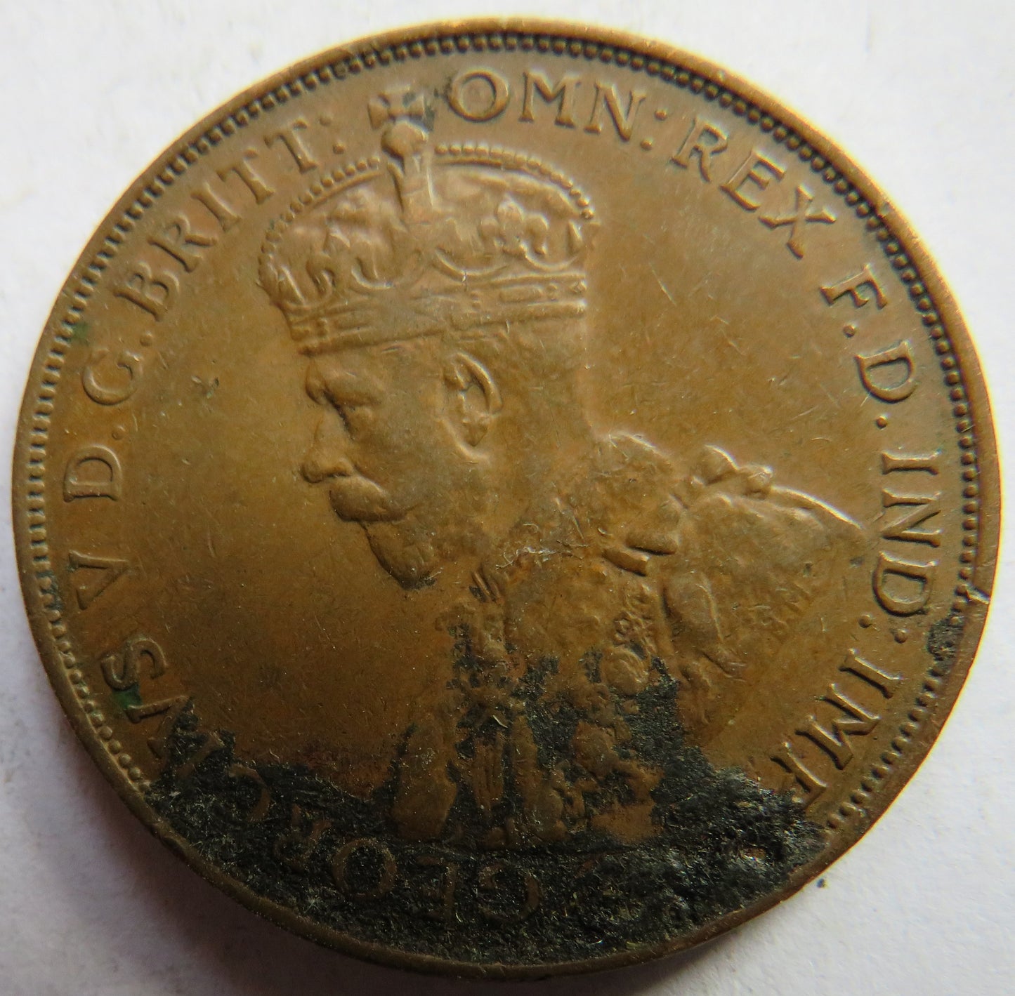 1935 King George V Australia One Penny Coin