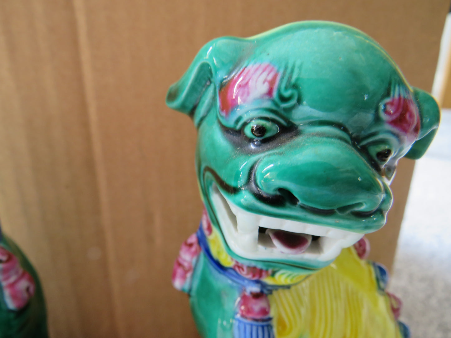 Vintage / Antique Pair of Chinese Ceramic Foo Dogs