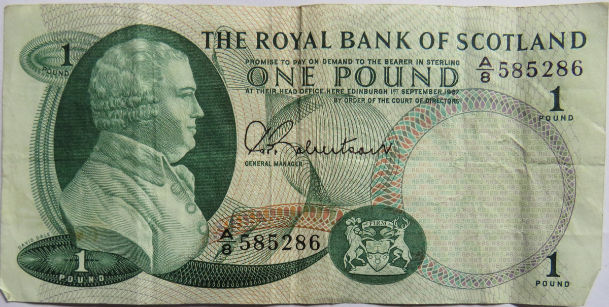 1967 The Royal Bank of Scotland £1 One Pound Banknote