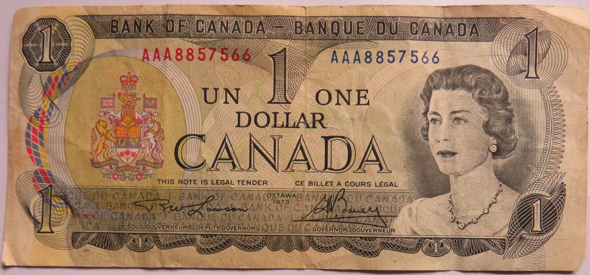 1973 Bank of Canada $1 One Dollar Banknote