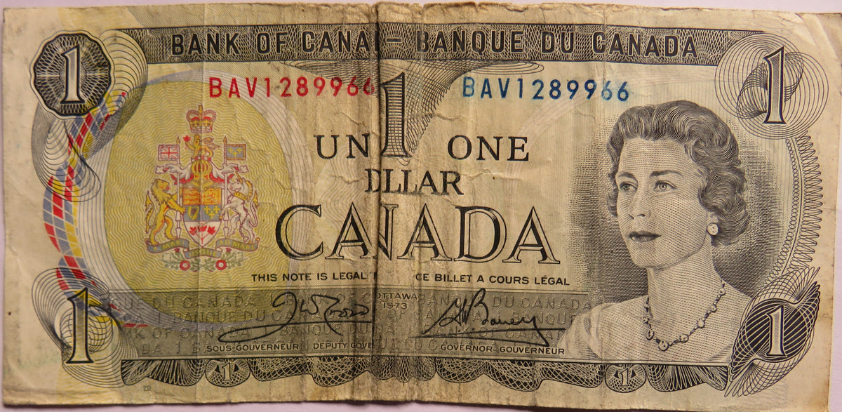 1973 Bank of Canada $1 One Dollar Banknote