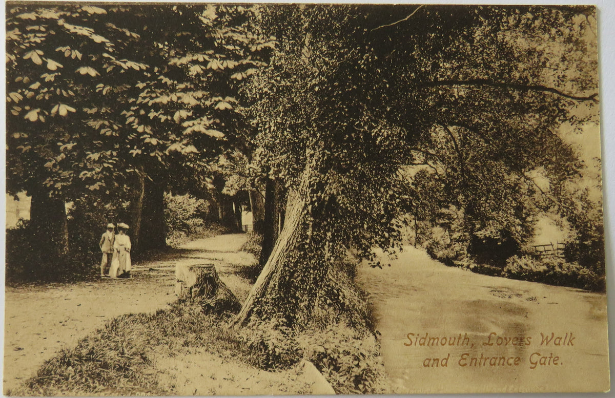 Vintage Postcard of Sidmouth, Lovers Walk and Entrance Gate