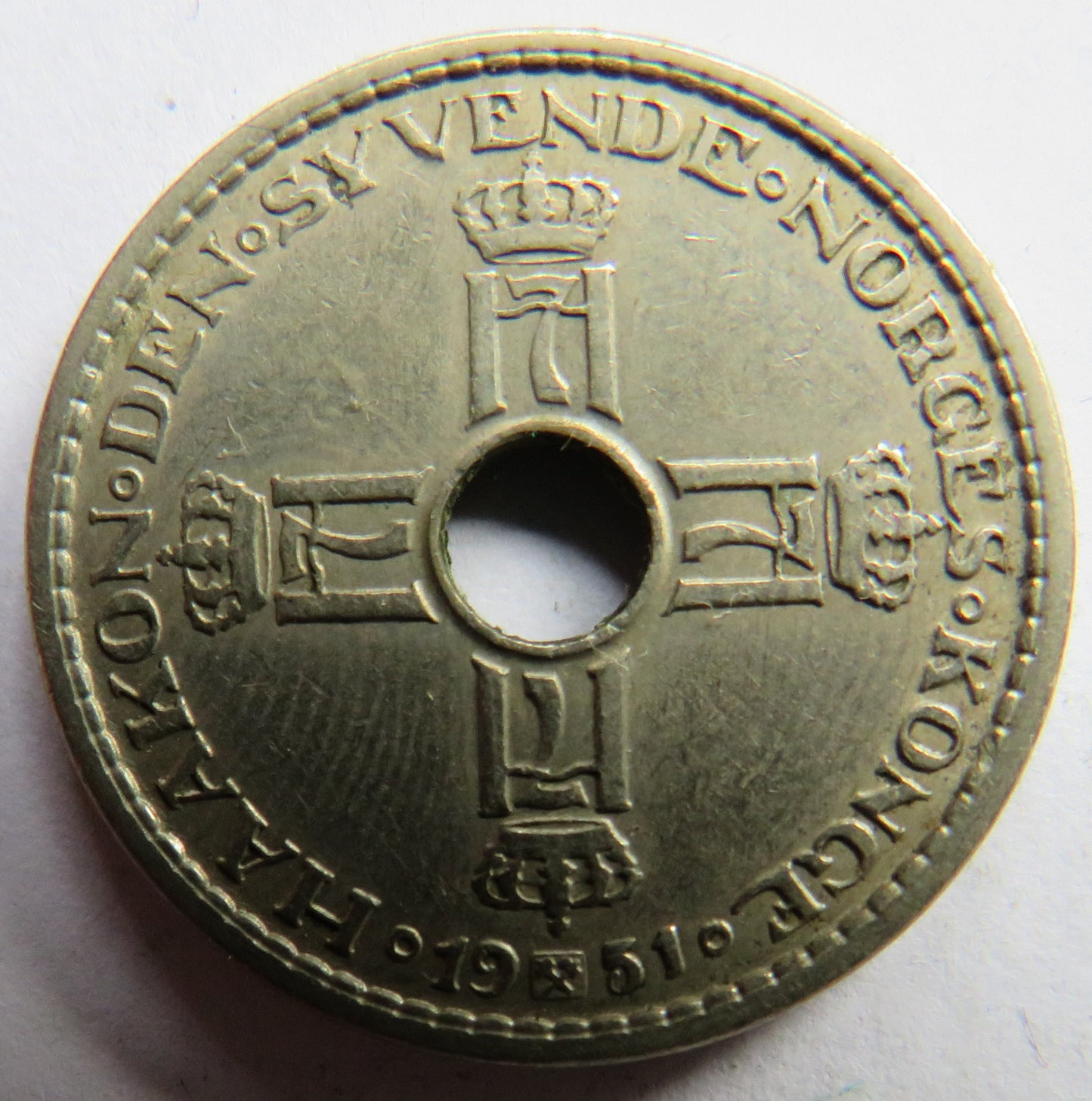 1951 Norway One Krone Coin