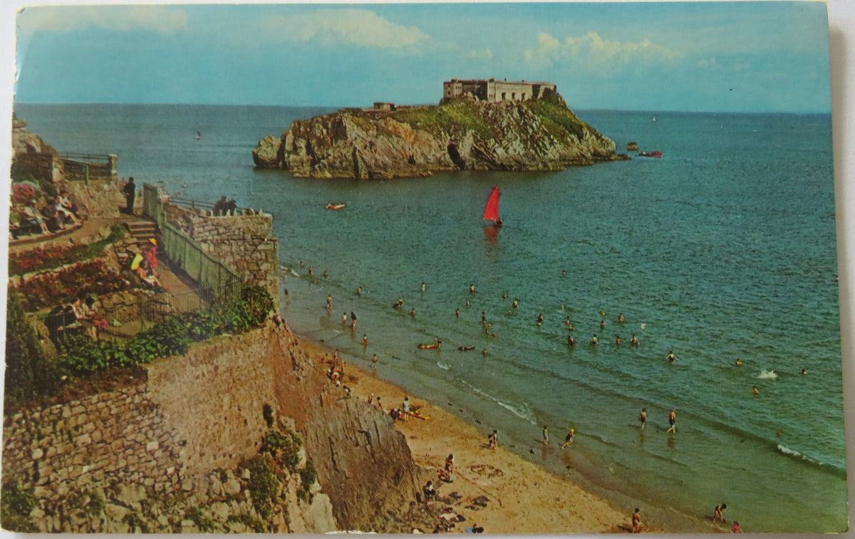 Vintage Postcard of Tenby, Pembroke, Wales, 1966