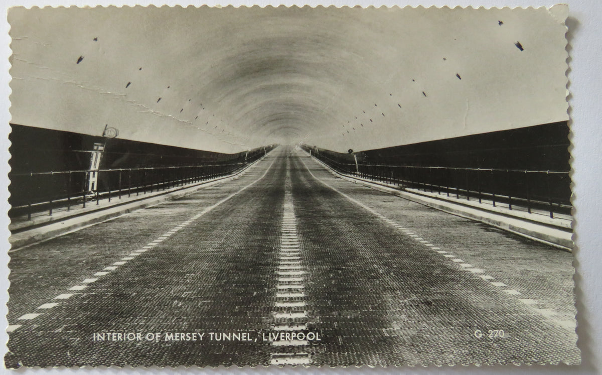 Vintage Postcard of Interior of Mersey Tunnel, Liverpool, Valentine's Real Photo