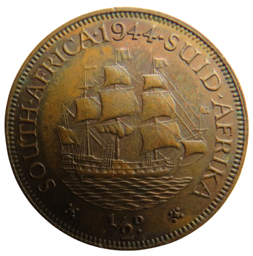 1944 King George VI South Africa Halfpenny Coin