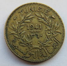 Load image into Gallery viewer, 1941 Tunisia One Franc Coin
