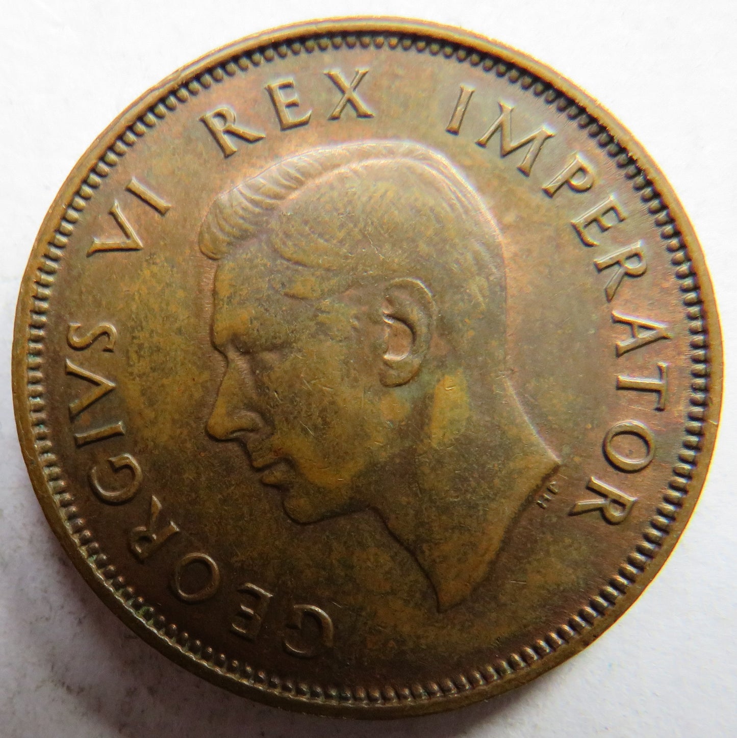 1944 King George VI South Africa Halfpenny Coin