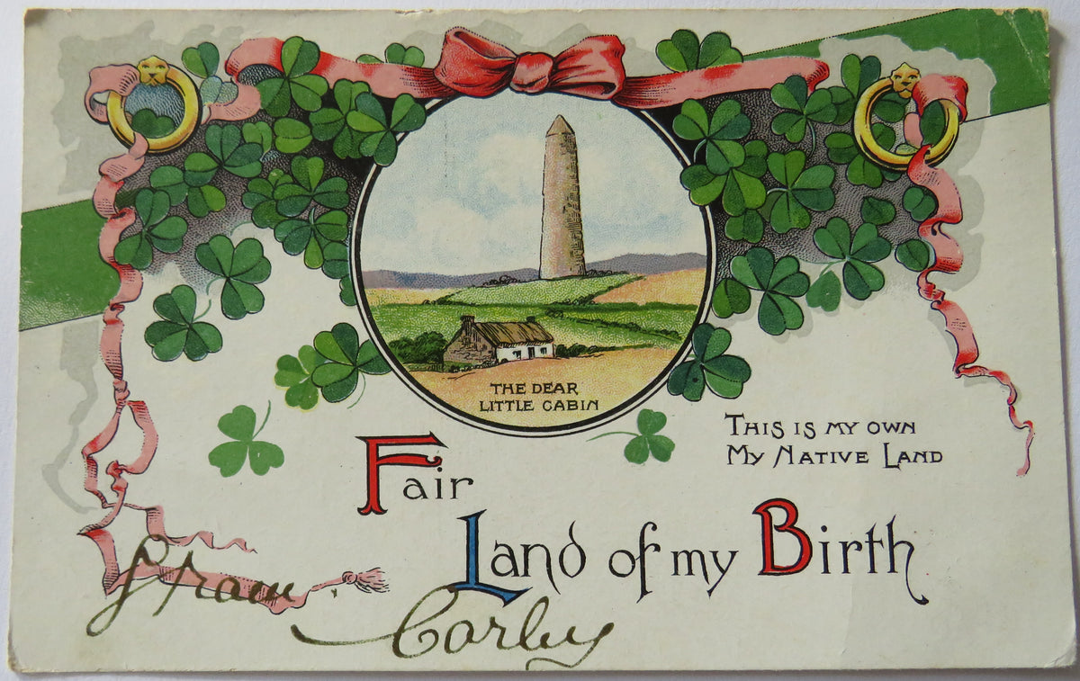 Vintage Postcard of Fair Land of my Birth, This is my own, My native Land. The Dear Little Cabin