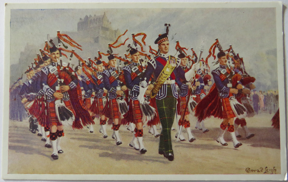 Vintage Postcard of Pipes and Drums of The Royal Scots (The Lothian Regiment), Whiteholme Publishers