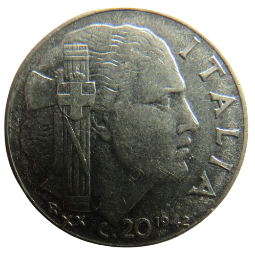 1942 Italy 20 Centesimi Coin