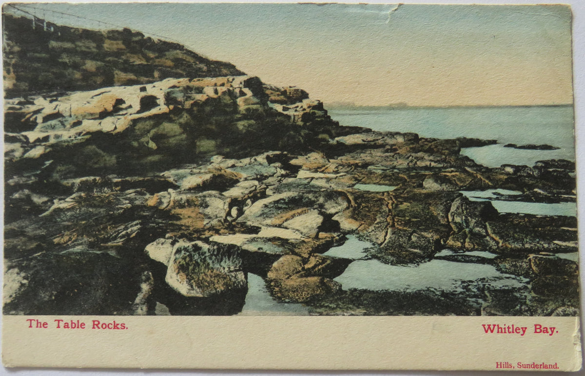 Vintage Postcard of The Table Rocks, Whitley Bay, 1908, Hills, Sunderland