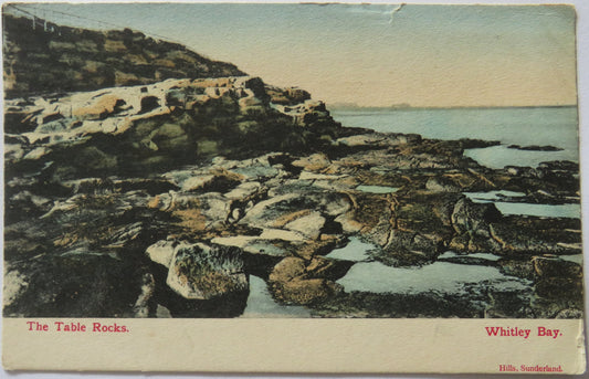 Vintage Postcard of The Table Rocks, Whitley Bay, 1908, Hills, Sunderland