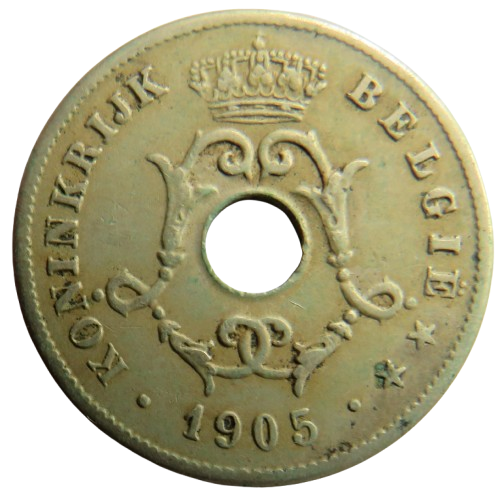 1905 Belgium 10 Centimes Coin