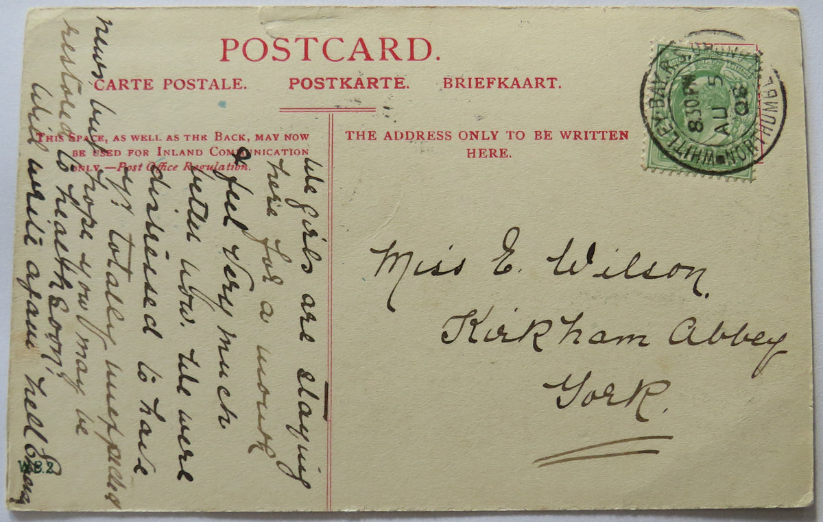 Vintage Postcard of The Table Rocks, Whitley Bay, 1908, Hills, Sunderland