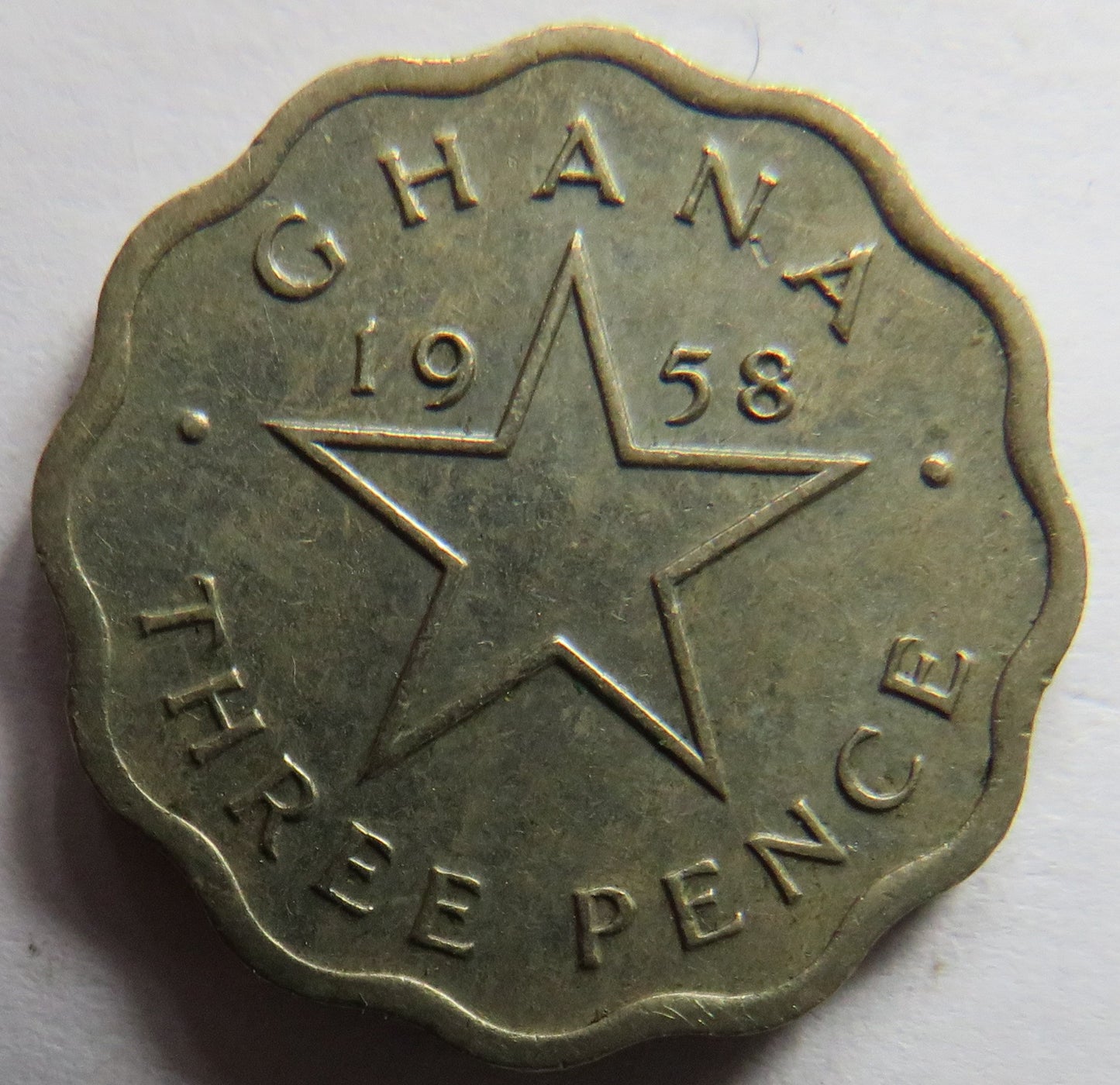 1958 Ghana Threepence Coin