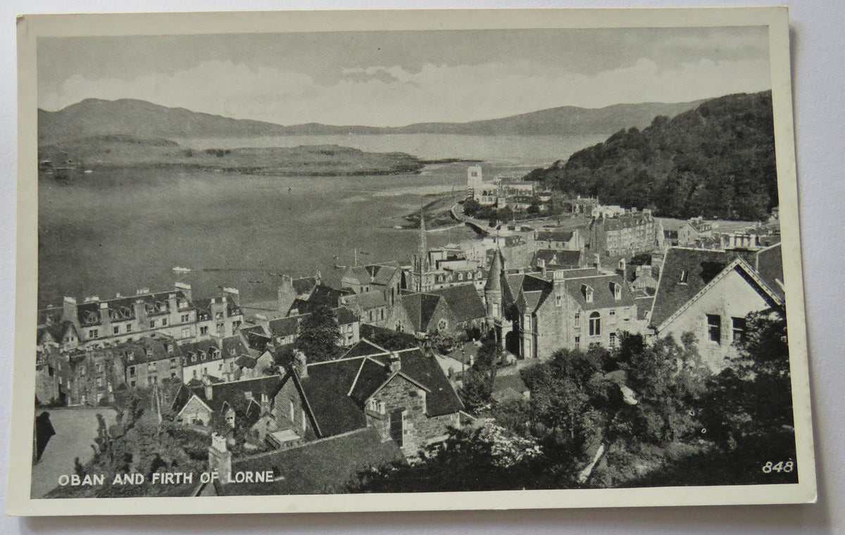 Vintage Postcard of Oban and Firth of Lorne, Henderson's "Silvertone Series"