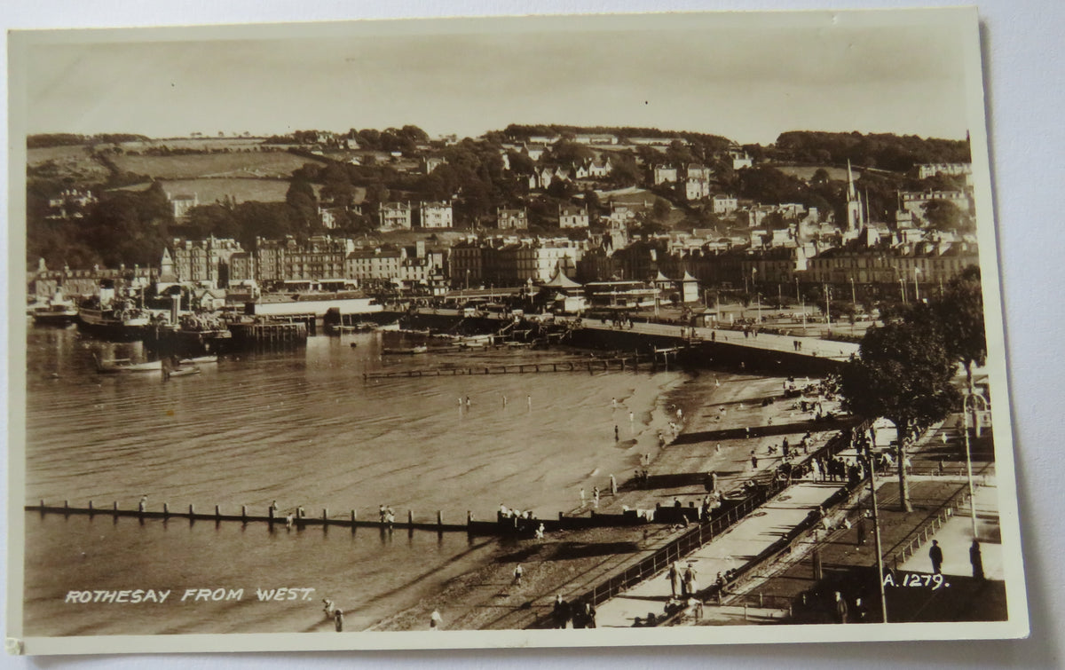 Vintage Postcard of Rothesay From West, Valentine's Postcard