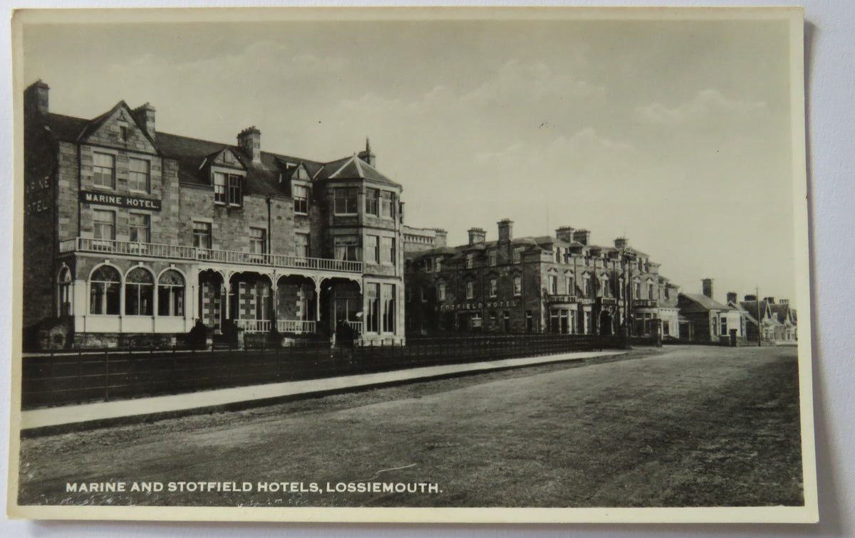 Vintage Postcard of Marine and Stotfield Hotels, Lossiemouth