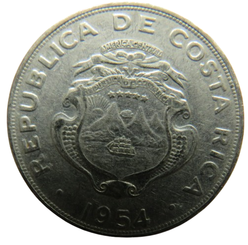 1954 Costa Rica One Colon Coin