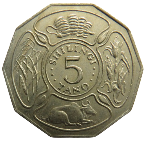 1971 Tanzania 5 Shilingi Coin