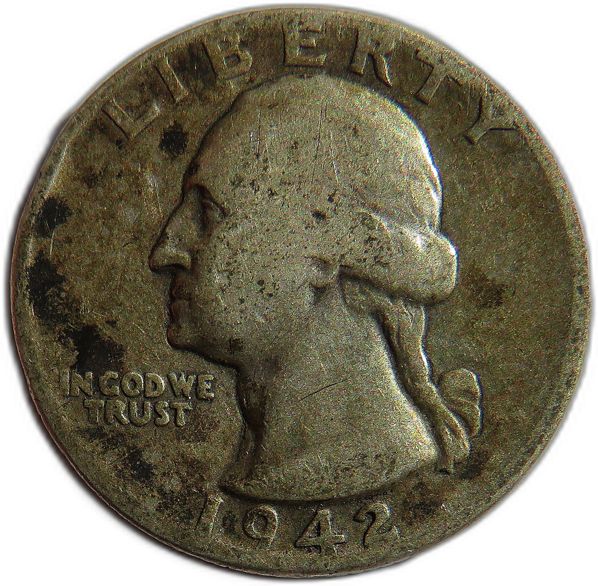 1942 USA Washington Silver $1/4 Quarter Coin