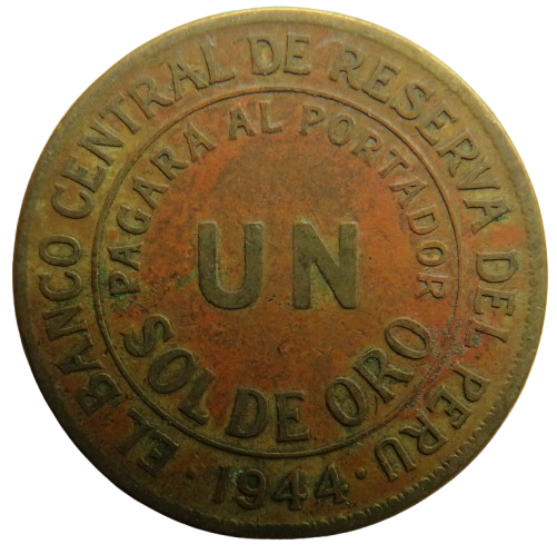 1944 Peru Sol De Oro Coin