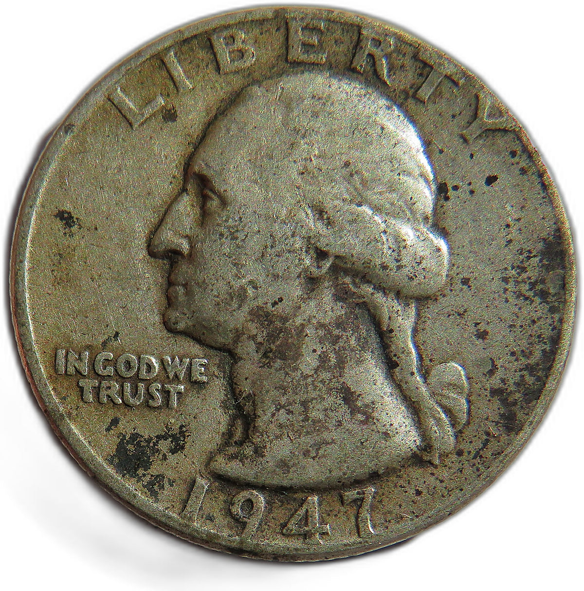 1947 USA Washington Silver $1/4 Quarter Coin
