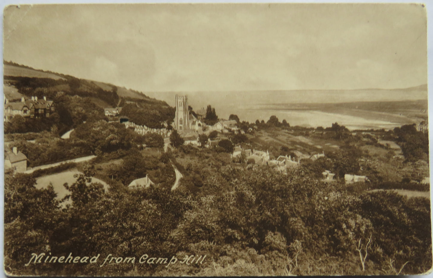 Vintage Postcard of Minehead From Camp Hill