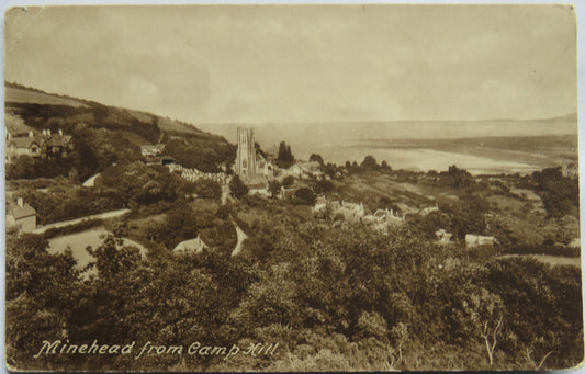 Vintage Postcard of Minehead From Camp Hill