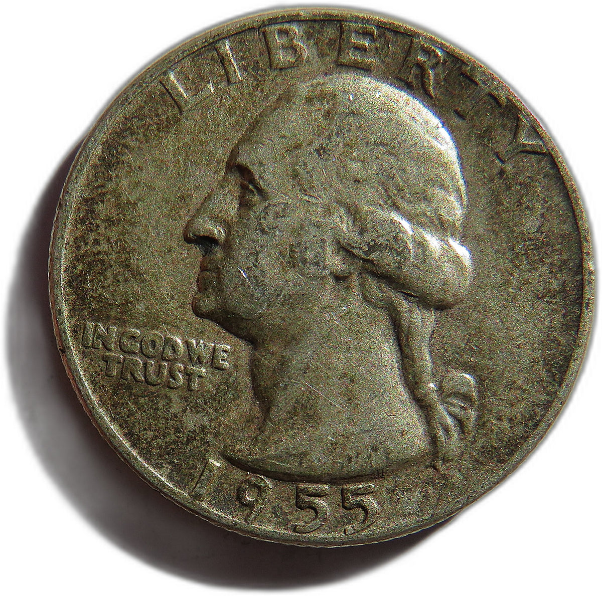 1955 USA Washington Silver $1/4 Quarter Coin
