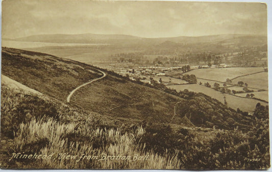 Vintage Postcard of Minehead, View From Bratton Ball