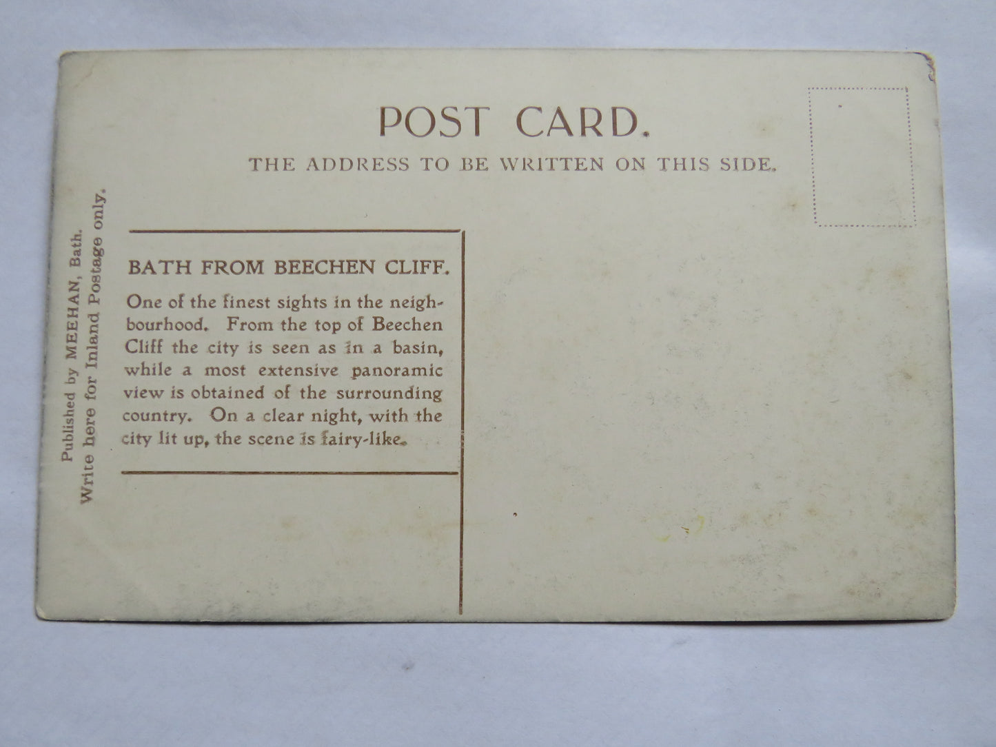 Vintage Postcard of Bath From Beechen Cliff