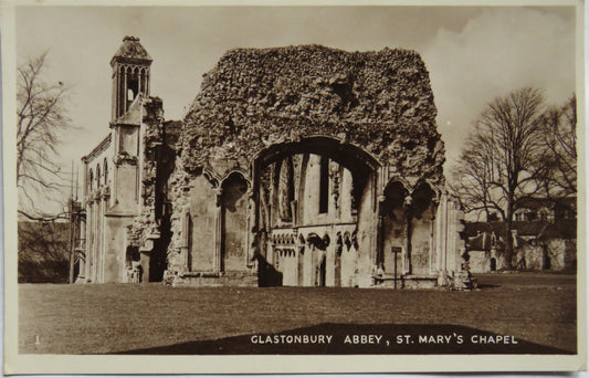Vintage Postcard of Glastonbury Abbey, St Mary's Chapel