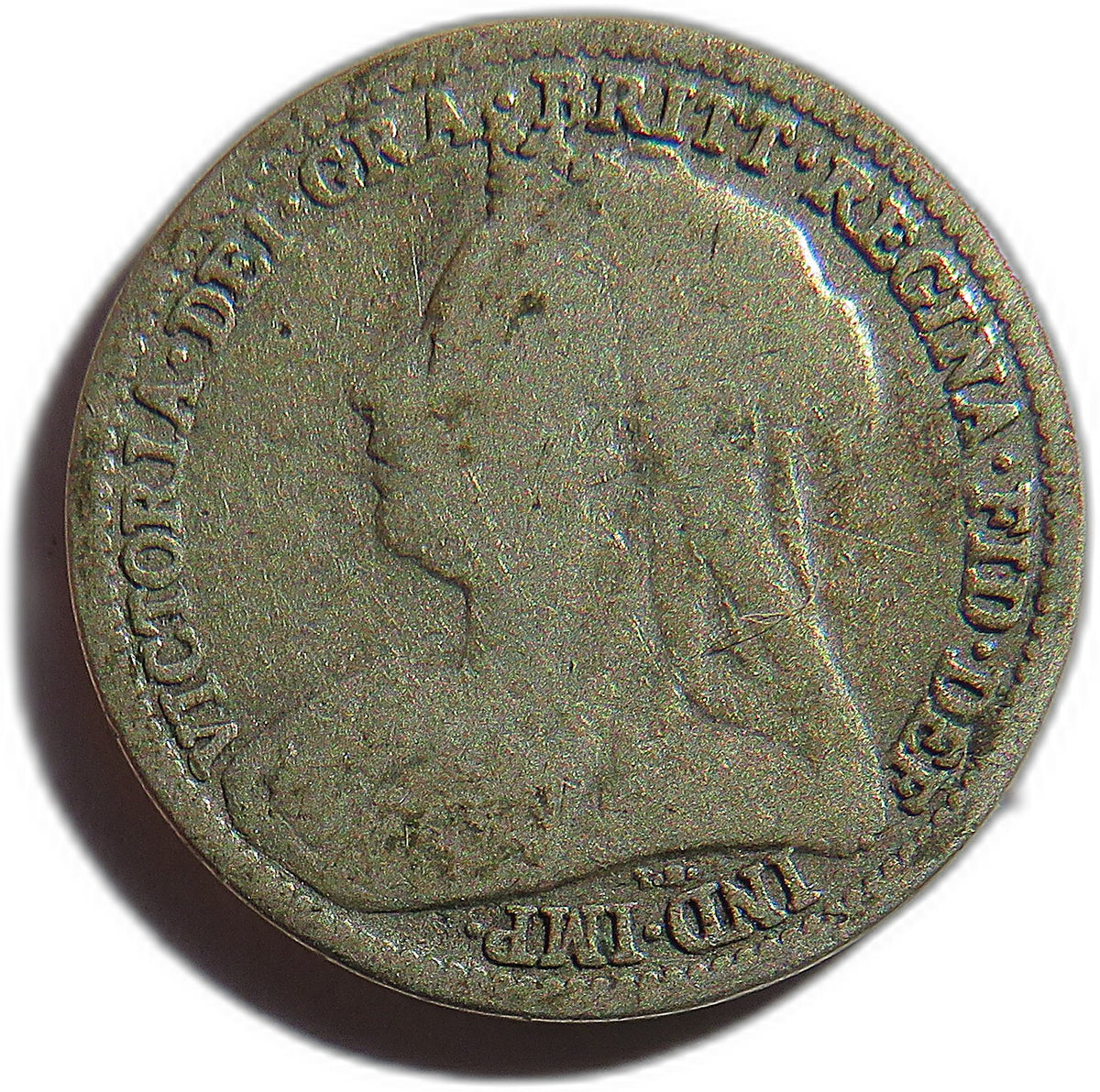 1898 Queen Victoria Silver Threepence Coin - Great Britain