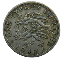 Load image into Gallery viewer, 1947 King George VI Cyprus One Shilling Coin
