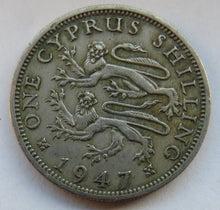 Load image into Gallery viewer, 1947 King George VI Cyprus One Shilling Coin
