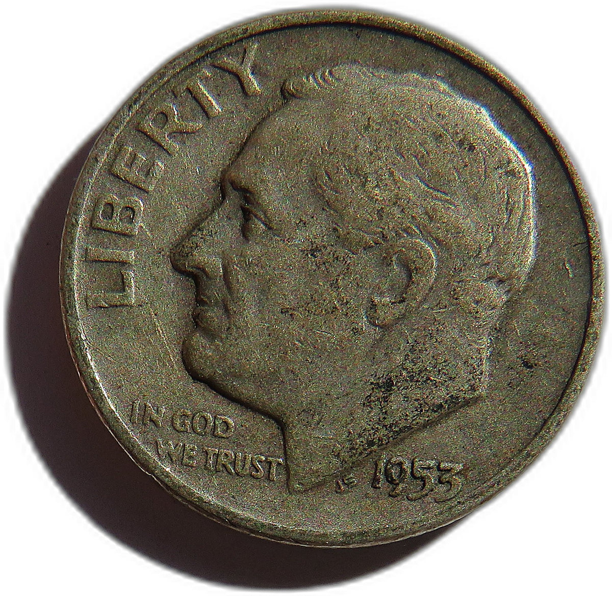 1953 USA Roosevelt One Dime Coin (.900 Silver)