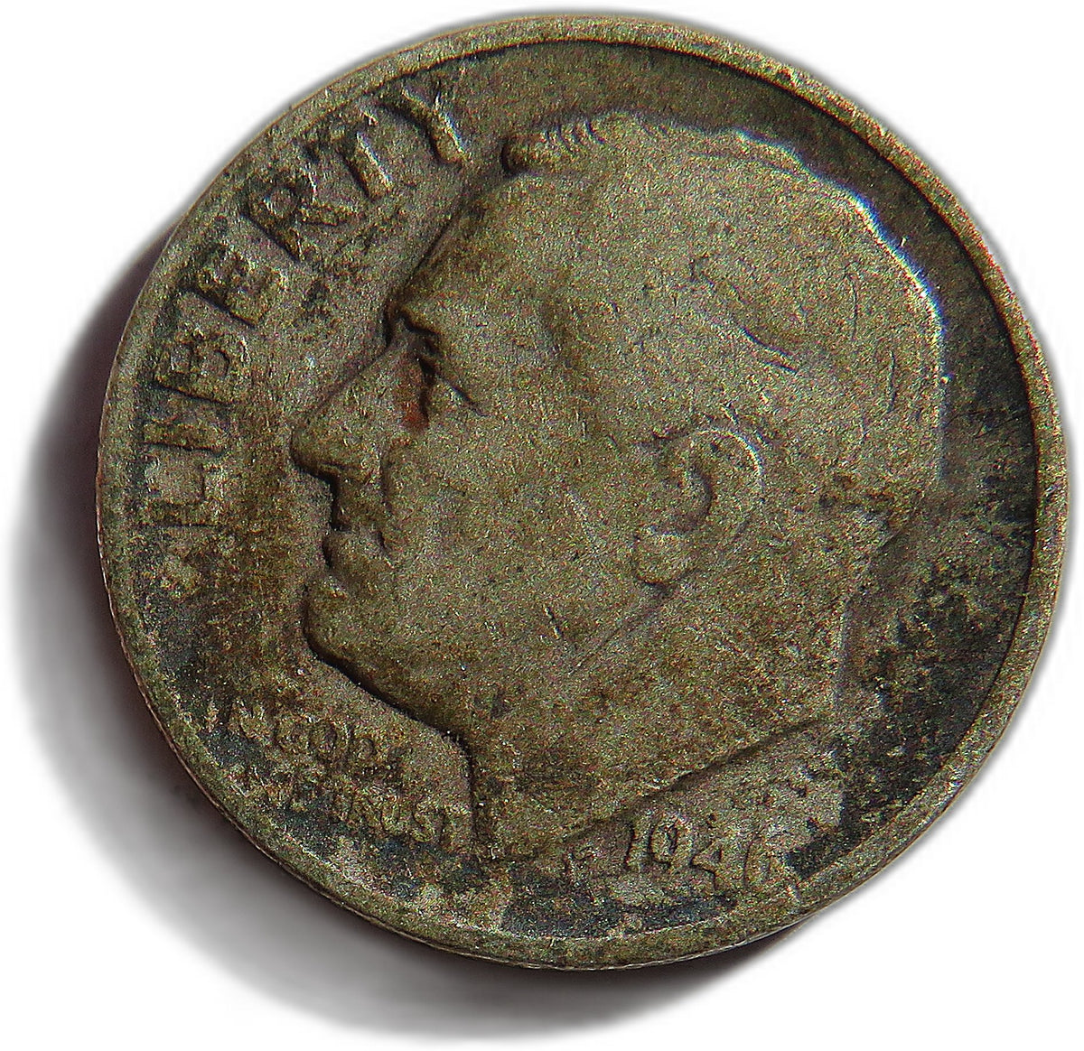 1946 USA Roosevelt One Dime Coin (.900 Silver)