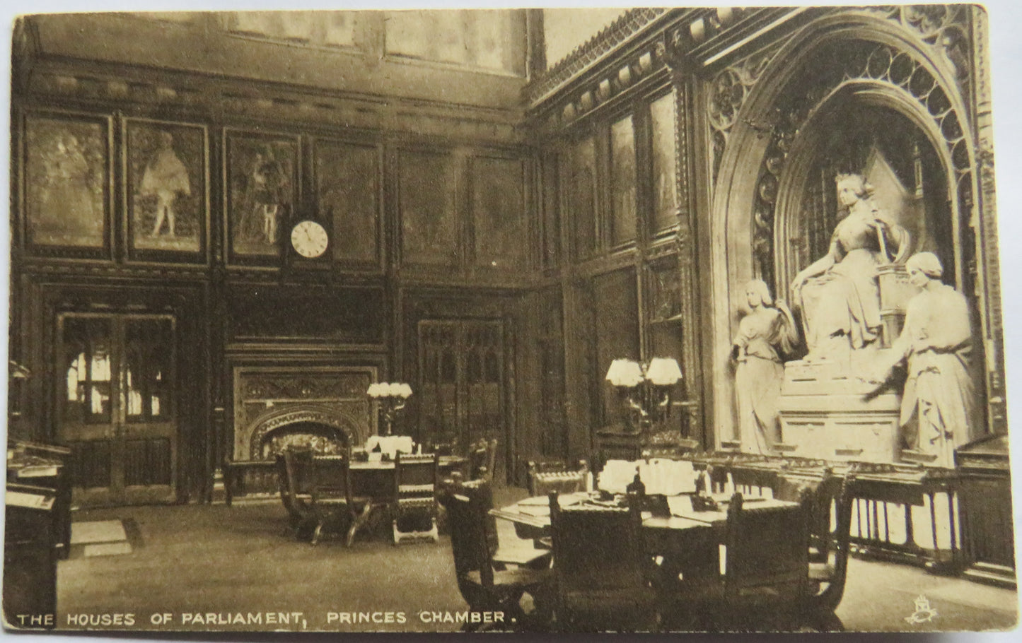 Vintage Postcard of The Houses of Parliament, Princes Chamber