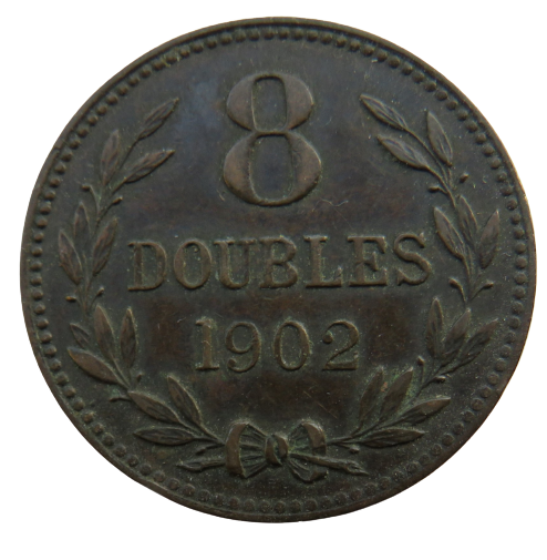 1902 Guernsey 8 Doubles Coin