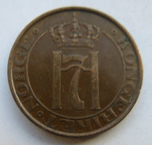 Load image into Gallery viewer, 1938 Norway 5 Ore Coin
