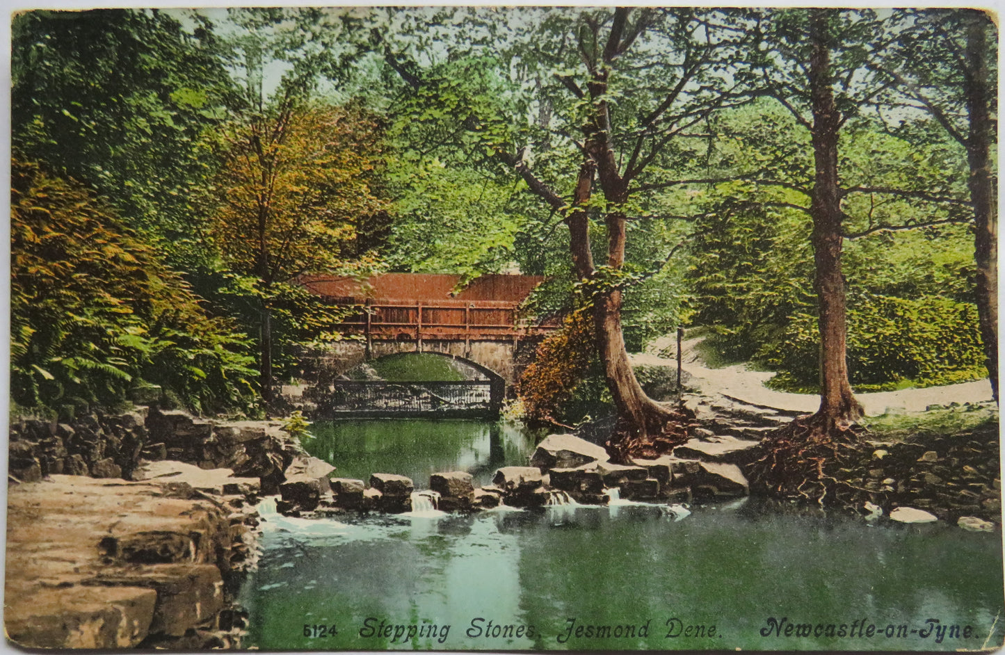 Vintage Postcard of Stepping Stone, Jesmond Dene, Newcastle-On-Tyne